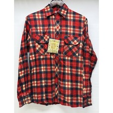 Vtg NOS Kennington California Mens Small Plaid Sanforized Cotton Flannel Shirt