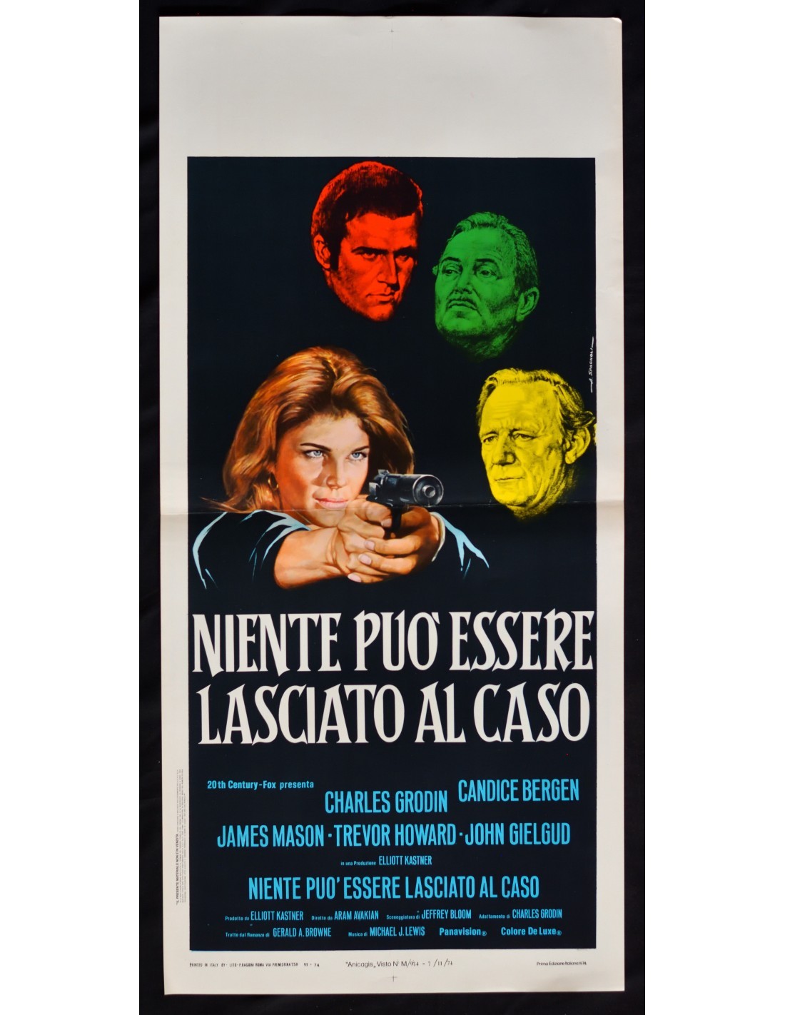 Locandina originale film Niente può essere lasciato al caso (1974) - Regia di Aram Avakian