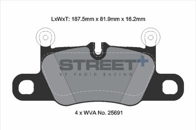PAGID Racing Bremsbelagsatz Scheibenbremse STREET+ T8275SP2001 für PORSCHE 911