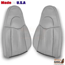 2003-2009 Fits Chevy Express Leatherette Driver & Passenger Top Covers Pewter