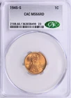 1945-S Lincoln Cent - CACG MS-66 RD