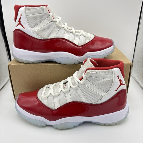 Nike Air Jordan 11 Retro Cherry Red/White High Top Sneakers Mens Size 9