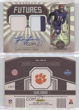 2020 Legacy Futures Silver /249 Isaiah Simmons RPA Rookie Dual Patch Auto RC