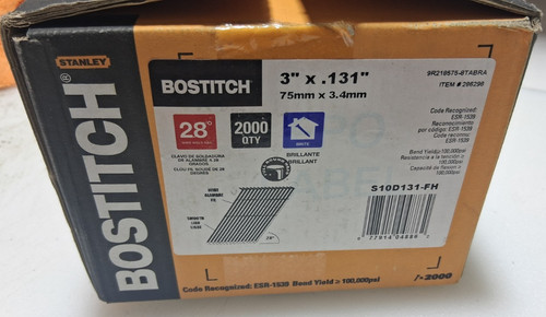 Bostitch S16D131GAL-FH 3-1/2" x .131 28° Galvanized Smooth Framing Nails 2000 -