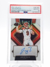 JOE BURROW 2021 PANINI SELECT SIGNATURES WHITE PRIZM AUTO /35 PSA 10 Q0566
