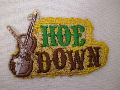 Hoe Down Fiddle Musical Embroidered Iron On Patch