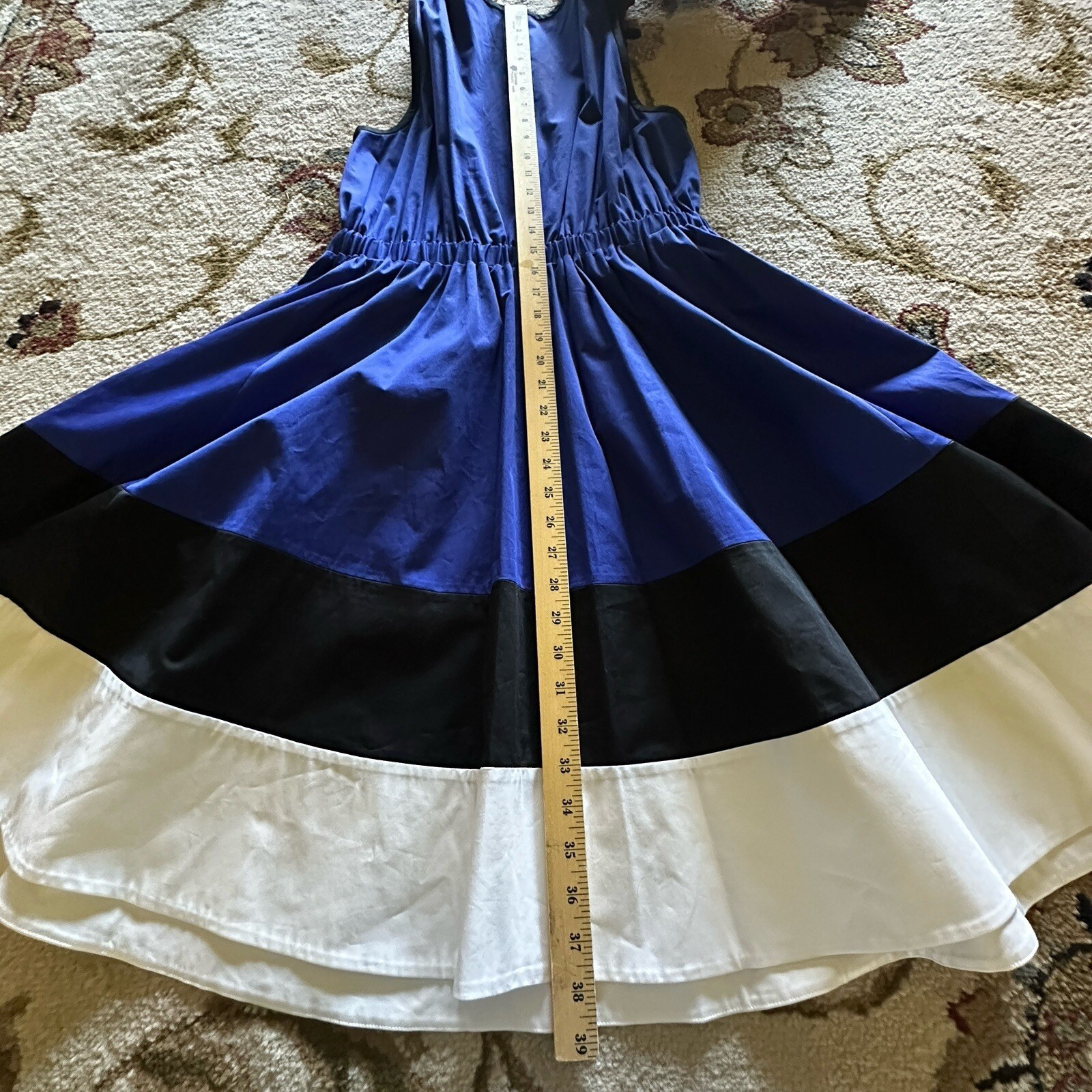 Kate Spade Dress Women's Size 10 Fit And Flare Blue Color Block Sleeveless New thumbnail 10