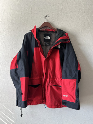 The North Face Gore-Tex Mountain Light Jacket Mens Parka Red Black 90s X Large