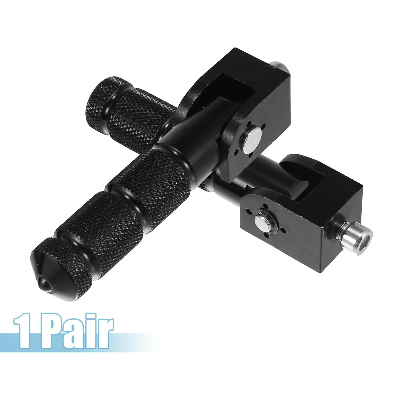 1 Pair 8mm Aluminum Alloy Motorcycle Rearset Fold Footrest Footpeg Cycling Black