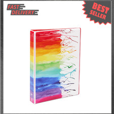 Mini 3 Ring Binder Watercolor Rainbow Design Holds 5.5 x 8.5 Paper 1 Inch