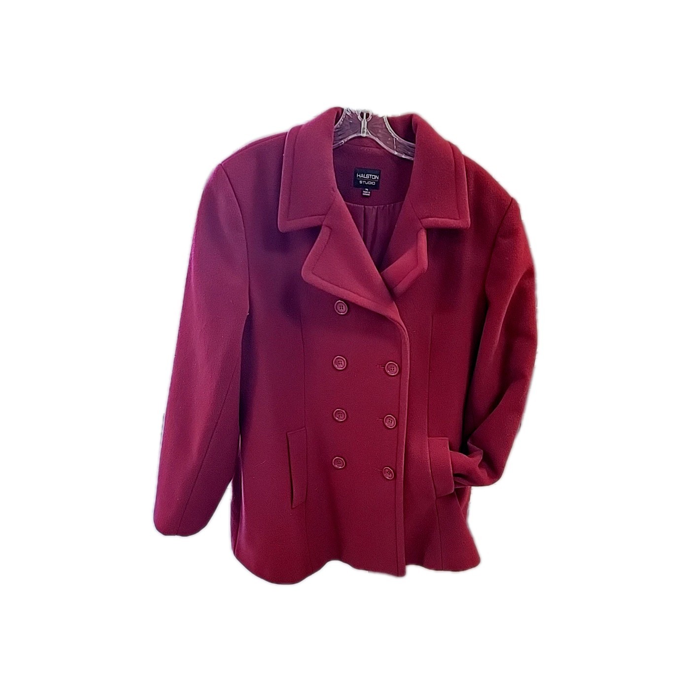 Halston Studio Solid Red Wool/Nylon/Cashmere Doub… - image 1