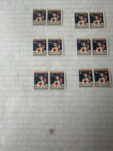 1919 American Red Cross stamps Mint No Hinge 6 Pairs Of 2 Total Of 12 Stamps - Picture 4 of 6