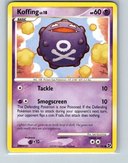 Koffing 74/106 Common Great Encounters Pokemon Near Mint