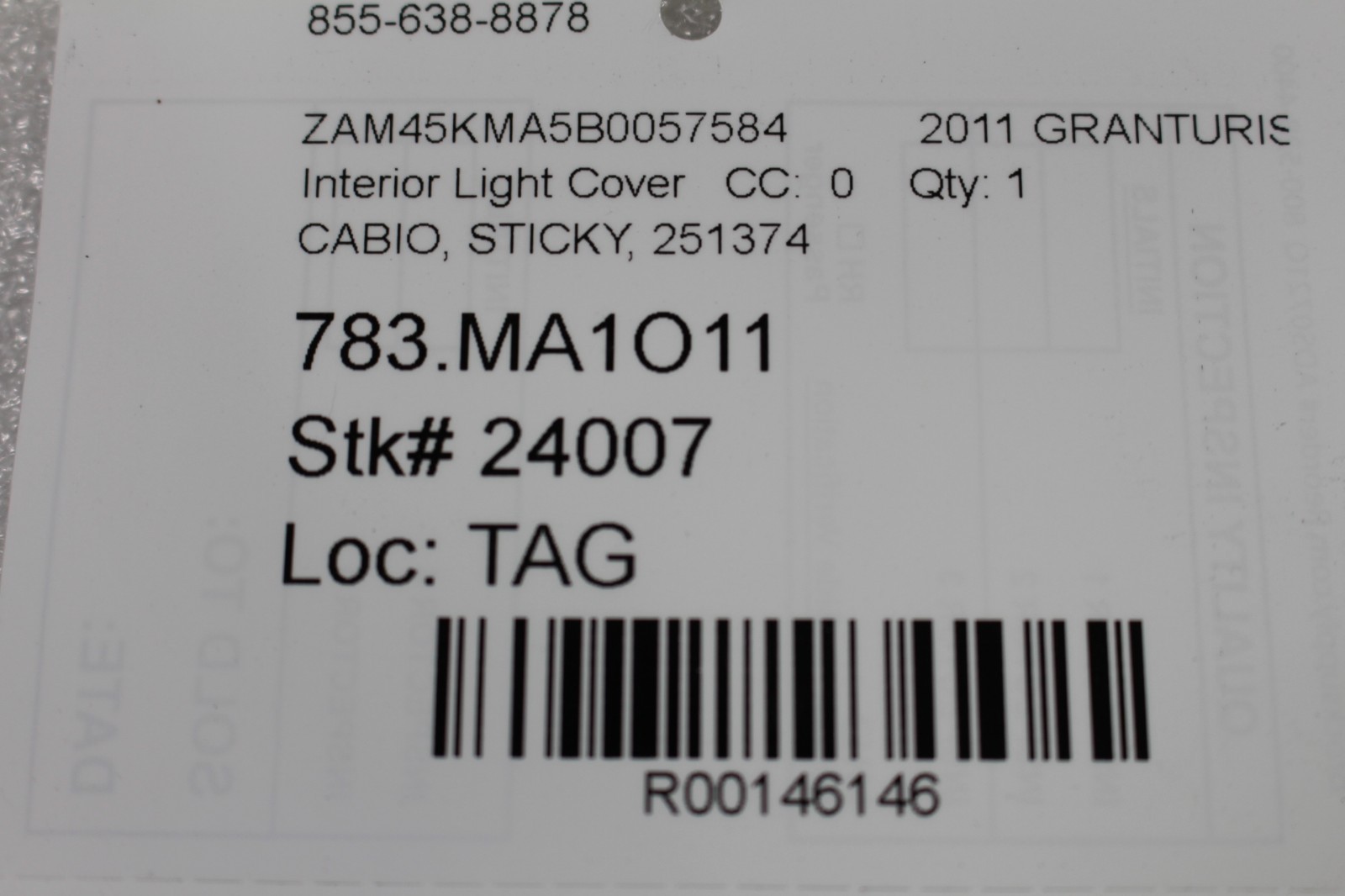 Maserati GranCabrio Light cover P/N 251374