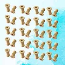 60 Pcs Wooden Spool Spools Empty Portable Yarn Craft Product Glass Shaped