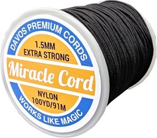 Multi-Use 1.5mm Nylon Cord - 300 Yards of Strong Black String for Crafts