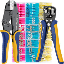Heat Shrink Connector Crimping Tool Kit with 280 Pc Wire Connectors Stripper