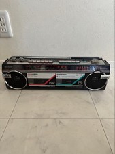 SHARP QT-Y5 Vintage Boombox Cassette Deck Radio Black Junk Untested