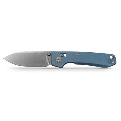 Vosteed Raccoon Folding Knife Gray Ti Handle 154CM Drop Point Plain Edge A4502