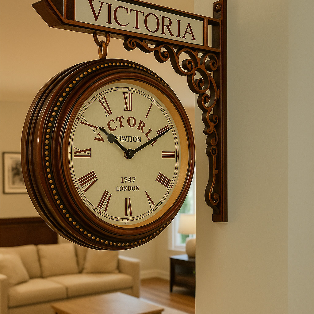 Victoria Station Clock 1747 London Double sided Face Wall Railway