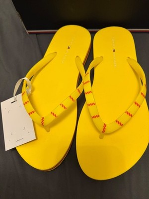 Tommy Hilfiger Zehentrenner Sandalen Essential Beach gelb/rot EU 37 UK 4