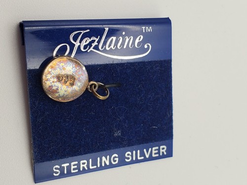Vintage NOS Sterling Silver Charm Jezlaine Small Crystal Peace Sign - Picture 3 of 4