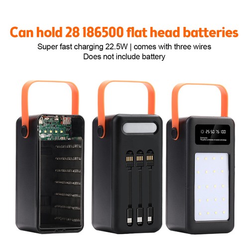 DIY 28*18650 Power Bank Case External 5V 9V 12V Battery Charge Storage Box Shell - Photo 22 sur 24
