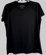 SPEEDO Women's Sz L Black Active Top SS