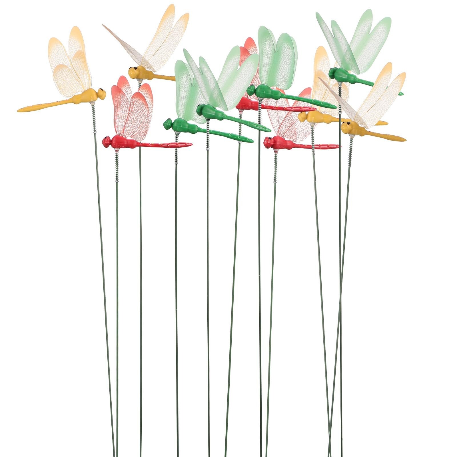 Kisangel 16Pcs Dragonfly Floral Picks Dragonflies Garden Stakes Stems Decorat...