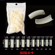 100/500pcs Curved Hawk Nail Tips - Acrylic Half Cover Nails Manicure Accessorie