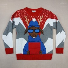 Ugly Xmas Sweater Medium Pullover Christmas Reindeer