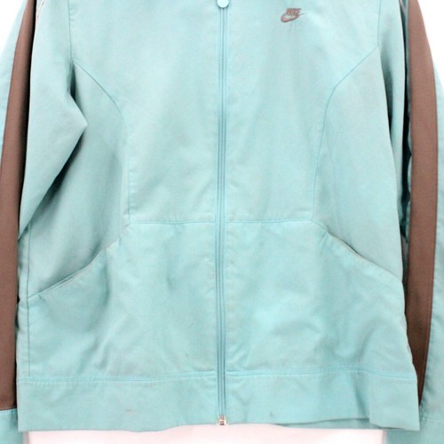 Vintage NIKE Track Jacket Womens Light Green Full Zip Retro Size Large Y2K - Picture 4 of 9