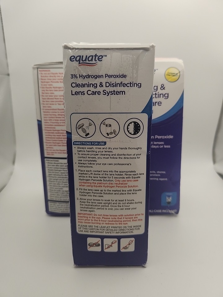 Equate 3 Hydro'gen Cleaning & Disinfecting Lens Care System, 12 fl oz, 3Pk eBay