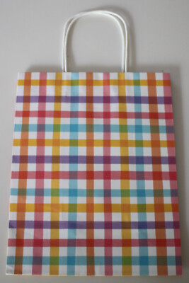 Hallmark Inspirations  (3-PACK)  Multi-Color Checker Gingham Medium Gift Bags