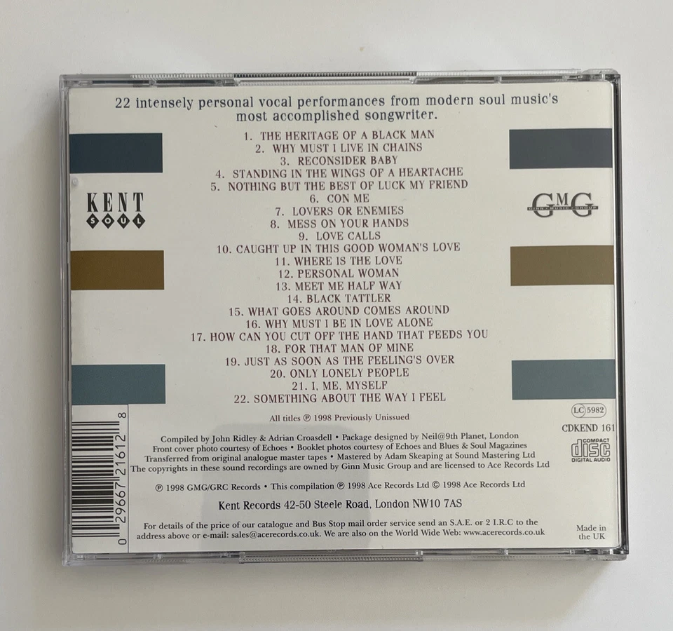 Sam Dees The Heritage Of A Black Man Cd Album Kent Funk Soul Near Mint Foto 2 de 4