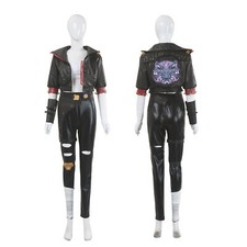 Arcane 2 Vi Cosplay Costume The Piltover Enforcer Black Leather Coat Full Set