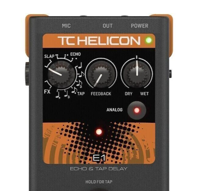 TC-Helicon VoiceTone E1 Echo Tap Delay Pedal Effects Processor JP