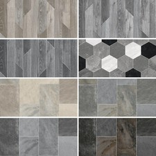 Vinyl Flooring Cheap Roll Wood Plank & Tile Effect Lino CHEAP Kitchen Bathroom