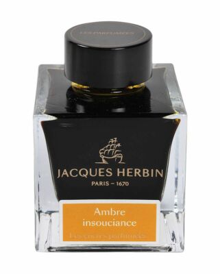 J. Herbin Scented Bottled Ink for Fountain Pens in Ambre Insouciance (Amber) 50