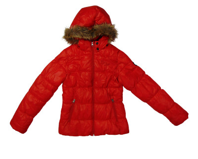 Eat Ants Outdoor gefütterte Jacke / Mantel mit Kapuze | Größe 164 cm 13-14 Jahre | rot
