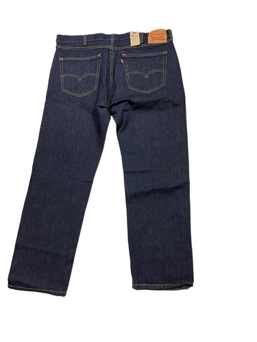 Levi’s 505 Regular Fit Straight Leg Men’s Dark Blue Rinse Casual Denim Pants - Picture 8 of 9