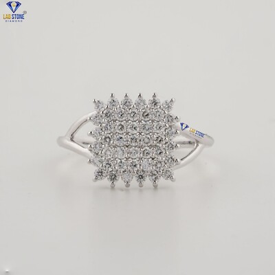 0.50 TDW Round Brilliant Cut Labgrown Diamond Ring  925 silver Labstone