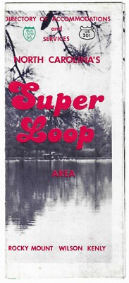 Vintage North Carolina Reise Tourist Broschüre Super Loop Gebiet Karten Foto Bilder