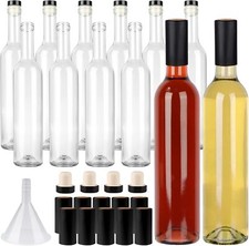 12 Pack 16oz Clear Glass Bottles With Cork Lids And Pvc Shrink Capsules 500 Ml E