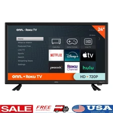 24 Inch 720P LED Roku Smart TV Wireless Streaming Remote Control Included New