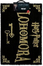 Alfombrilla de puerta Harry Potter Alohomora, negra y dorada