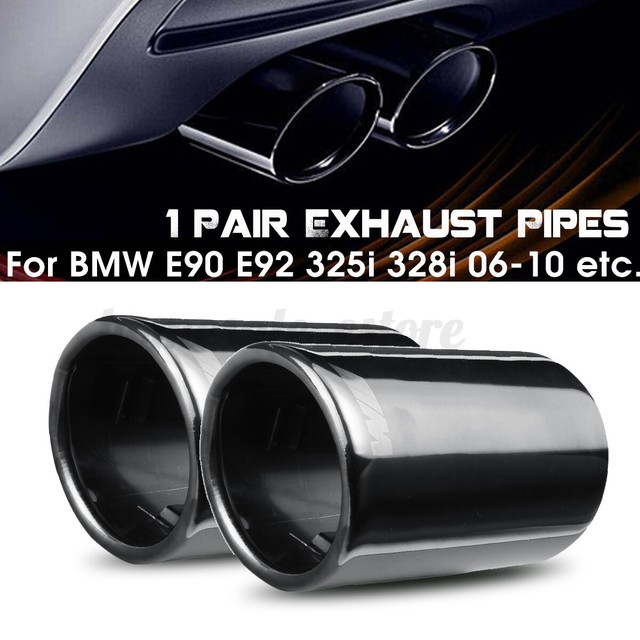 2x Titanium Rear Muffler Exhaust Tail Pipe Tip For BMW E90 E92 325i