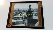 FET HISTORIC Magic Lantern GLASS Slide OVER THE ROOFS AND STREET CALLED STRAIGHT