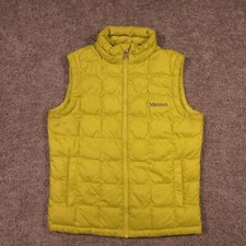 Marmot Down Puffer Vest Girl  s M Quilted Full Zip Neon Yellow Lightweight Warm