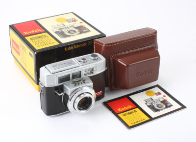 KODAK AUTOMATIC 35F 44/2.8 EKTANAR, BOXED, BAD SHUTTER & METER, AS-IS/cks/196318